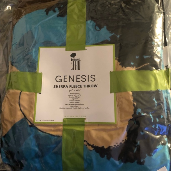 Stylish Aqua and Black   GENESIS Artistic Throw Blanket - Picture 2 of 2